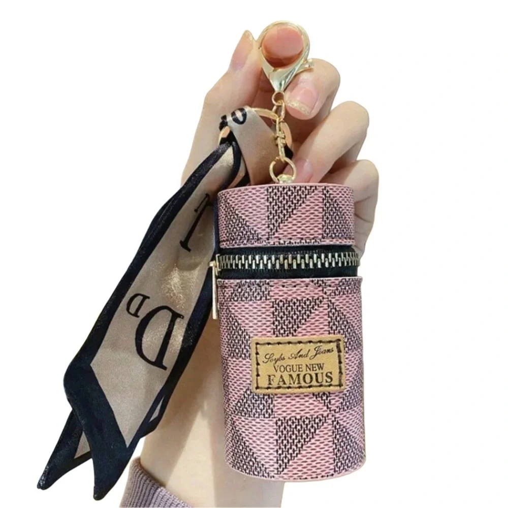 Designer Inspired Lipstick Holder Keychain | Mini Cosmetic Case
